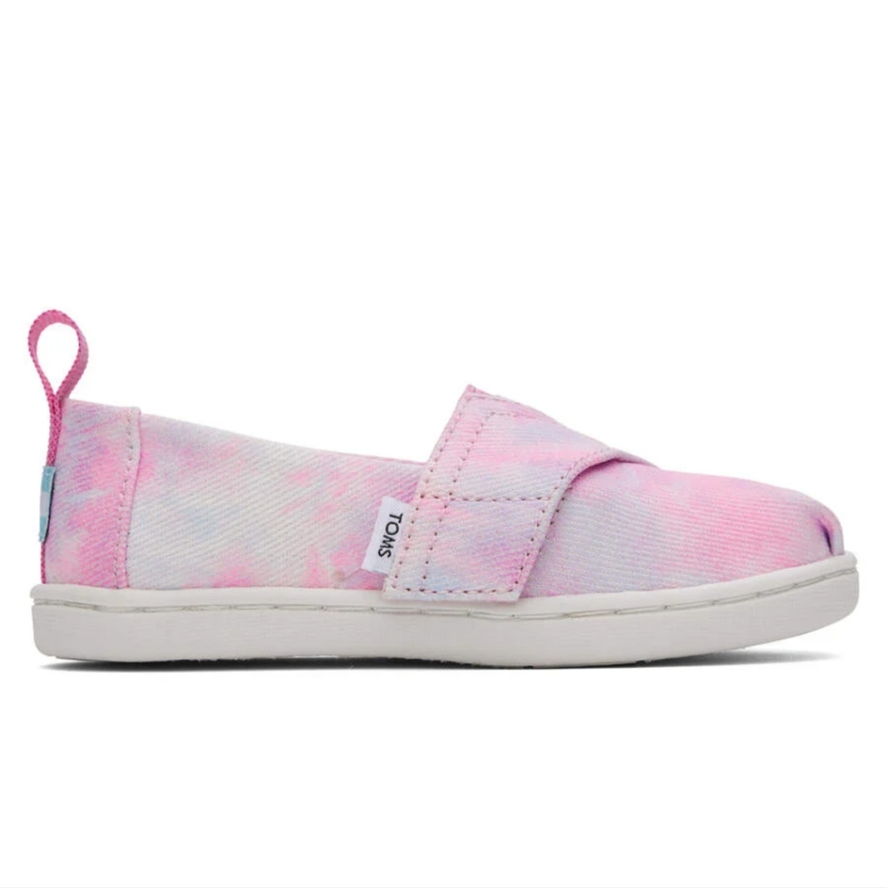 TOMS' Alpargata Neon Pink Multi Tie Dye Twill. Sz Y13 - Picture 7 of 8